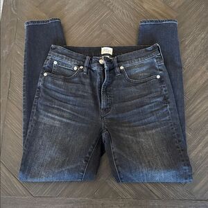 J.Crew Toothpick Skinny Jeans 27 High Rise Black Stretch Denim 9” Classic Ankle